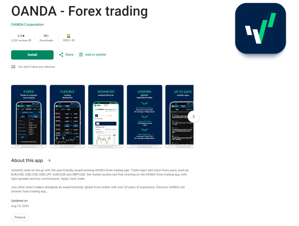 OANDA Playstore App Preview